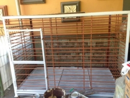 Kandang Anjing warna Coklat Putih harga miring