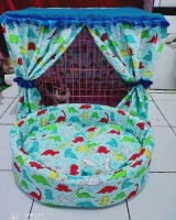 1 Set Uk Tirai 60cm Petbed 52x40 Uk Kandang 60x45x50cm