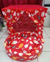 1 Set Uk Tirai 60cm Petbed 52x40 Uk Kandang 60x45x50cm